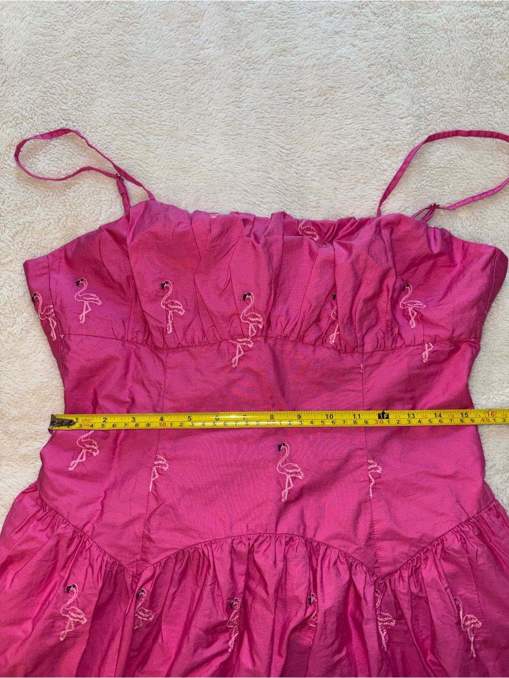 (🎃3 for 12🎃) Free Assembly Pink Midi Sleeveless Dress with Embroidered Flamingos - Picture 5 of 8